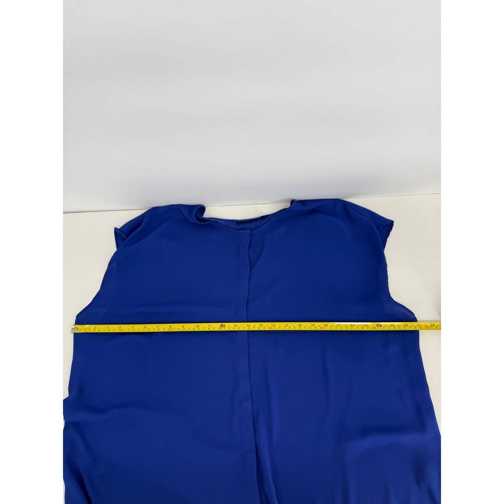 Apt 9 Womens Royal Blue Chiffon Short Sleeve Pleated Front Blouse Top Plus Sz 2X - Picture 5 of 10